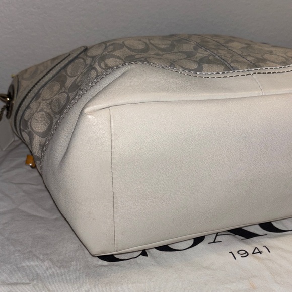 Coach Vintage Signature Tote in Silver, White, and Yellow - Picture 5 of 13